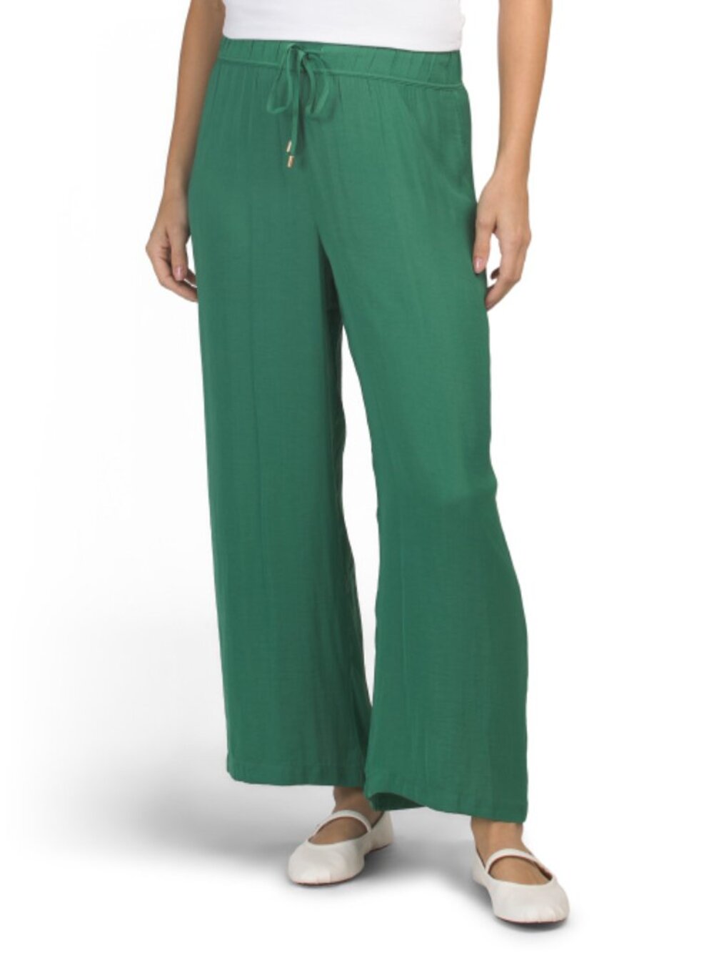 MAISON D'AMELIE Airflow Straight Leg Pants With Elastic Drawstring Waistband